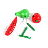 Montessori Kids Educational Toys Fun Wooden toy Worm Eat Fruit Apple pear Early Learning