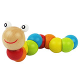 Montessori Kids Educational Toys Fun Wooden toy Worm Eat Fruit Apple pear Early Learning