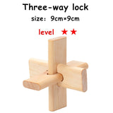 Classic 3D Wooden Puzzle Lock Toys Cube Game Model Kit Design IQ Brain