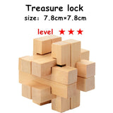Classic 3D Wooden Puzzle Lock Toys Cube Game Model Kit Design IQ Brain