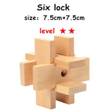 Classic 3D Wooden Puzzle Lock Toys Cube Game Model Kit Design IQ Brain