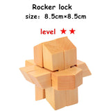 Classic 3D Wooden Puzzle Lock Toys Cube Game Model Kit Design IQ Brain