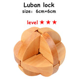 Classic 3D Wooden Puzzle Lock Toys Cube Game Model Kit Design IQ Brain