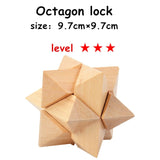 Classic 3D Wooden Puzzle Lock Toys Cube Game Model Kit Design IQ Brain