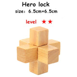 Classic 3D Wooden Puzzle Lock Toys Cube Game Model Kit Design IQ Brain