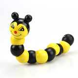 Montessori Kids Educational Toys Fun Wooden toy Worm Eat Fruit Apple pear Early Learning